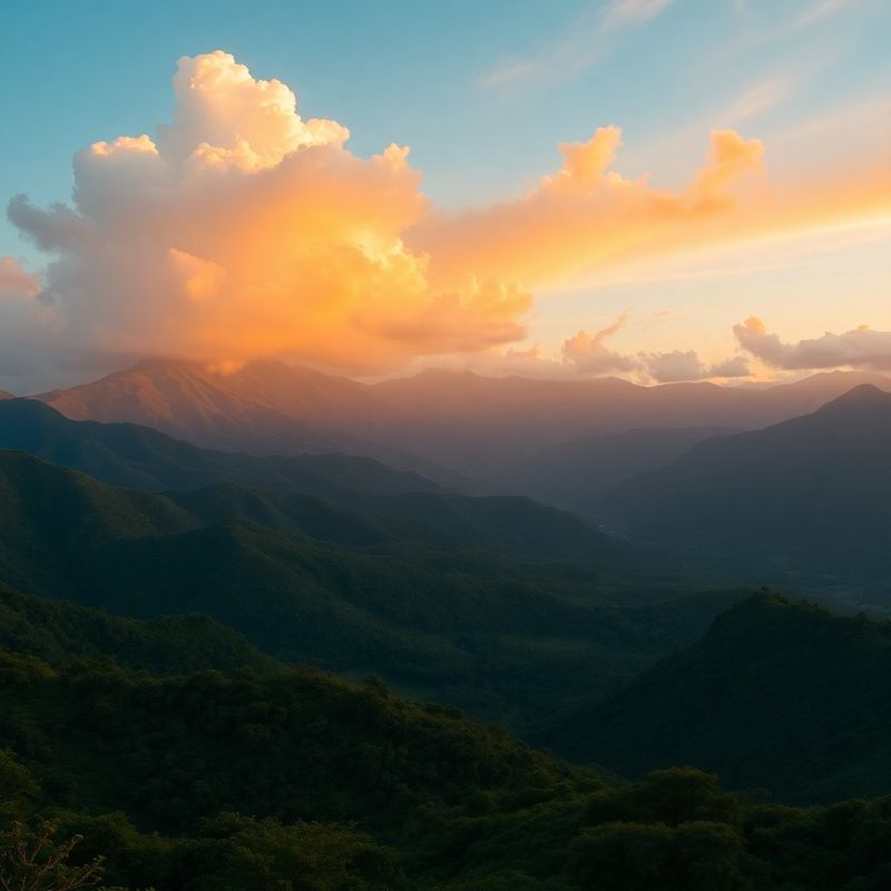 Cordillera de los Andes colombianos al atardecer