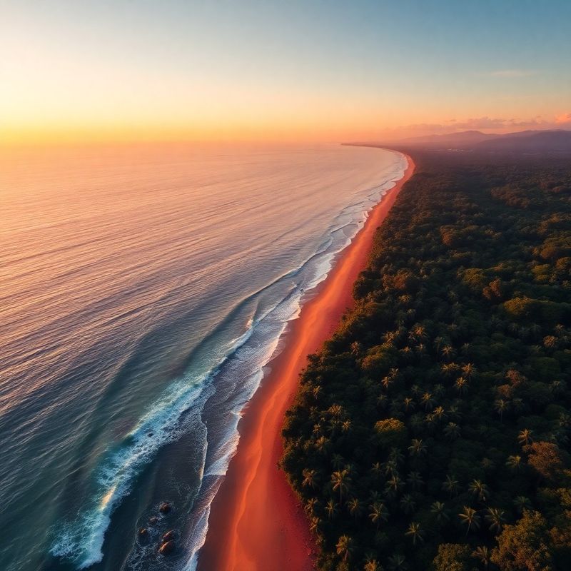 Costa Pacífica colombiana al atardecer